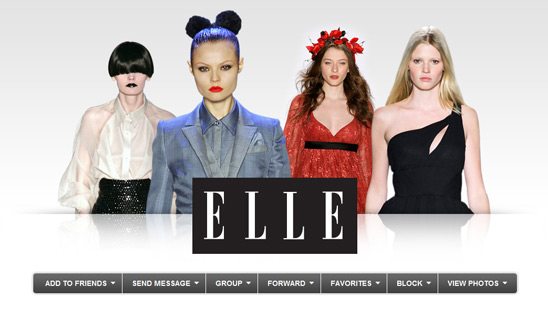 ELLE Magazine Myspace page