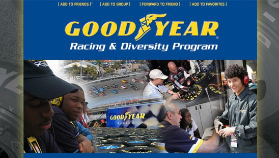 Good Year Racing Diversity program Myspace page