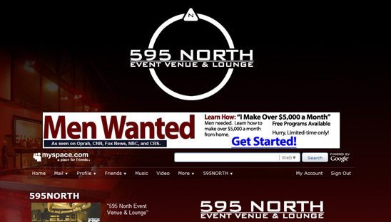 595 North Event Venue & Lounge Myspace Design