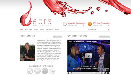 Debra Master of Wine Wordpress Design