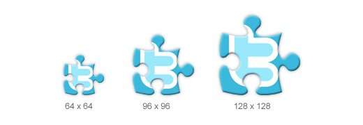 Social Puzzle Icon Sizes