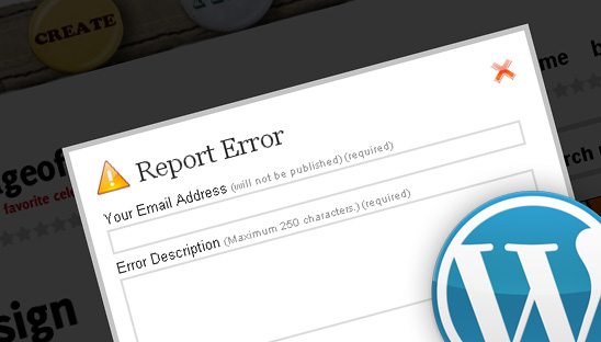Report Error WP Plugin