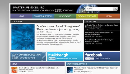 IBM Smarter Questions Wordpress Blog Design