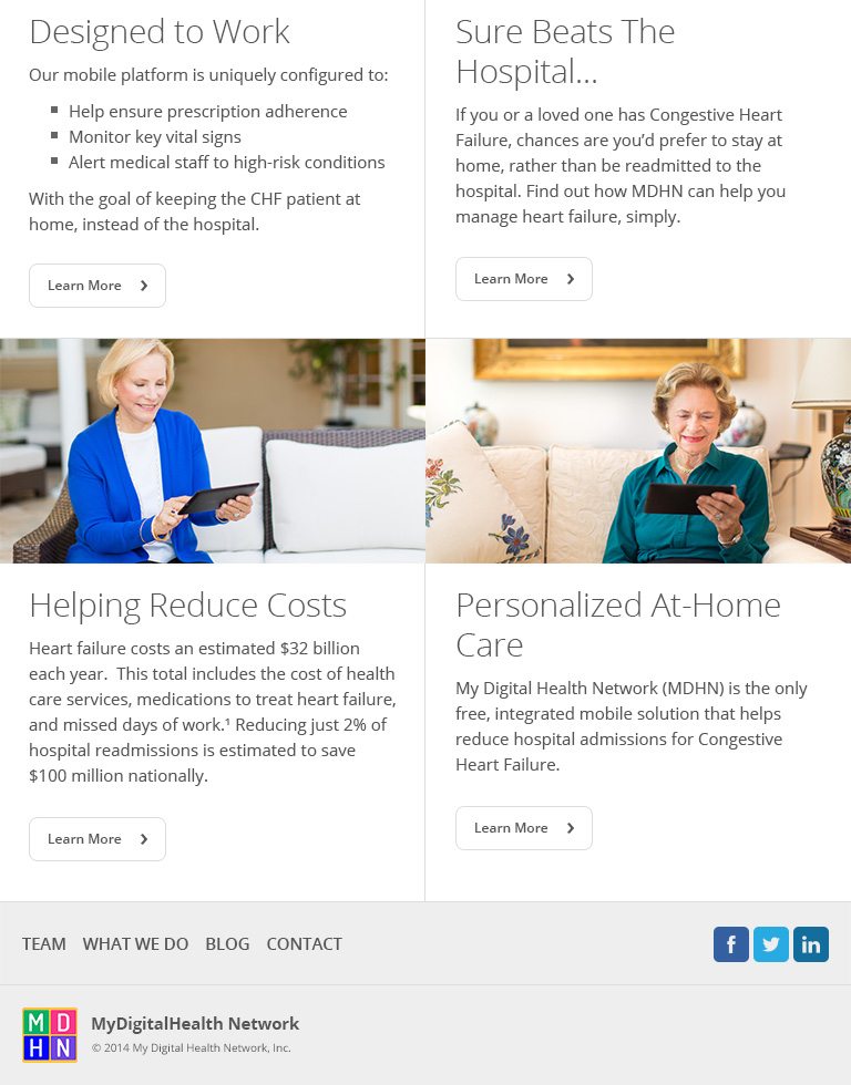 Responsive Tablet Home Footer
